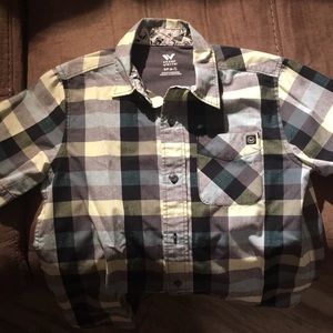 Shaun White Plaid Boys Short Sleeve Button Up